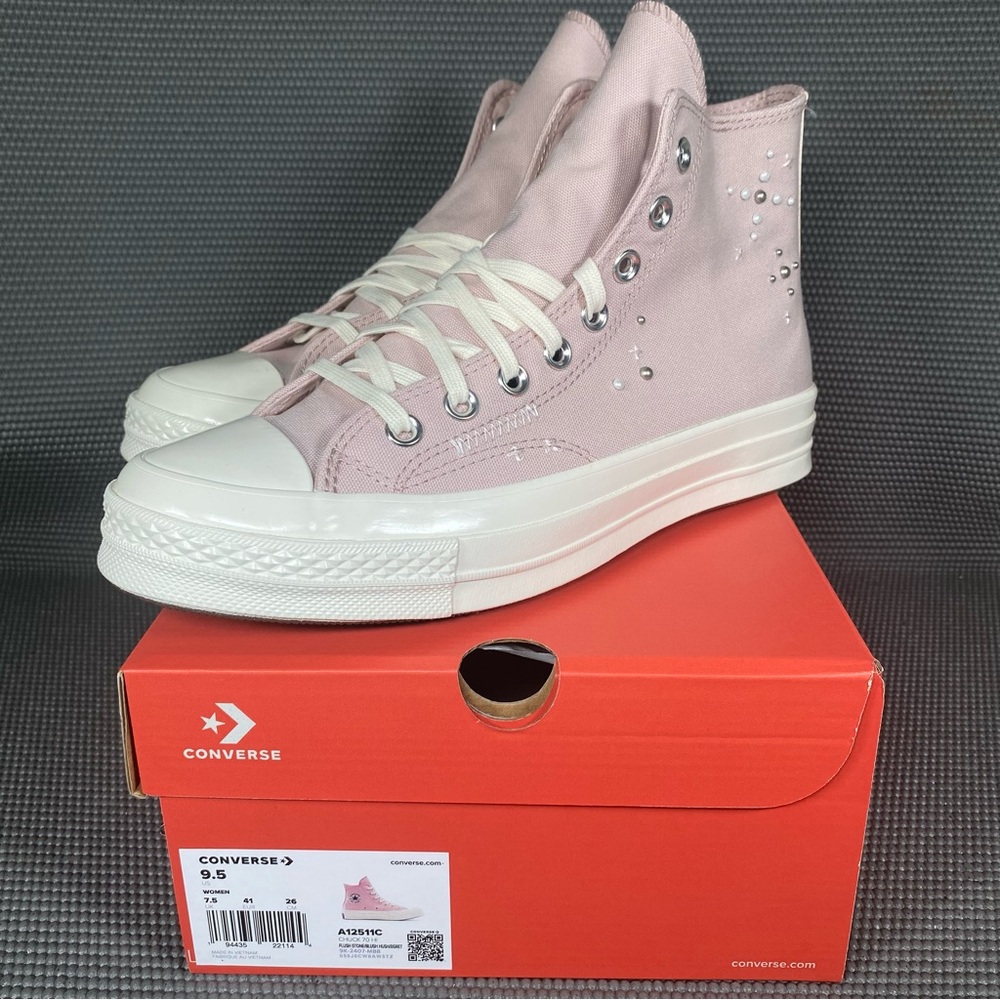 Converse Chuck Taylor 70 Pearls & Studs High Top Canvas Women's US 9.5 Pink